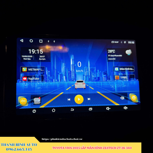 Toyota Vios 2025 lên màn hình Zestech ZT 2K 360 Thanh Bình Auto