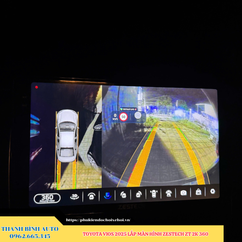 Toyota Vios 2025 lên màn hình Zestech ZT 2K 360 Thanh Bình Auto