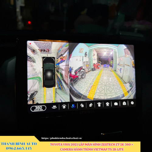 Toyota Vios 2021 lắp màn hình Zestech ZT 2K 360 + Camera hành trình VietMap TS 2K Lite Thanh Bình Auto