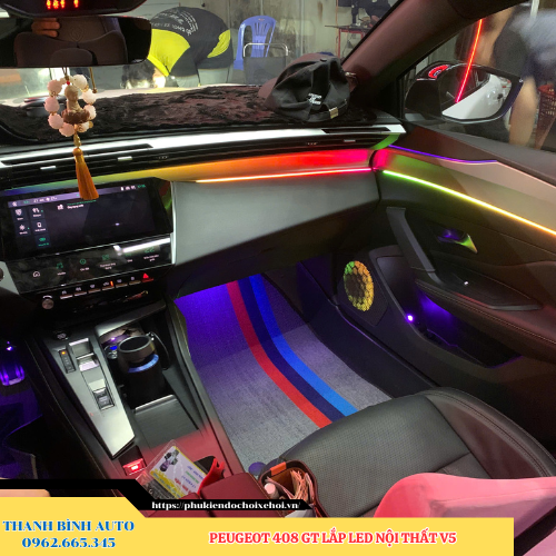 Peugeot 408 GT lắp Led nội thất V5 Thanh Bình Auto