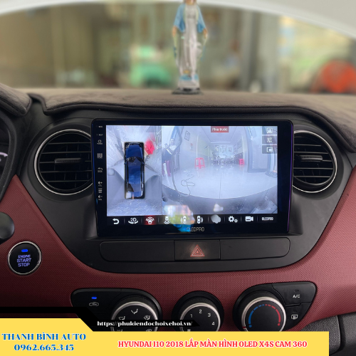 Hyundai i10 2018 lắp màn hình Oled X4S Cam 360 Thanh Bình Auto