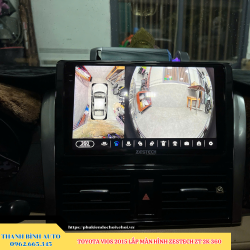Toyota Vios 2015 gắn màn hình Zestech ZT 2K 360 Thanh Bình Auto