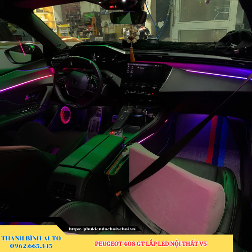Peugeot 408 GT lắp Led nội thất V5 Thanh Bình Auto