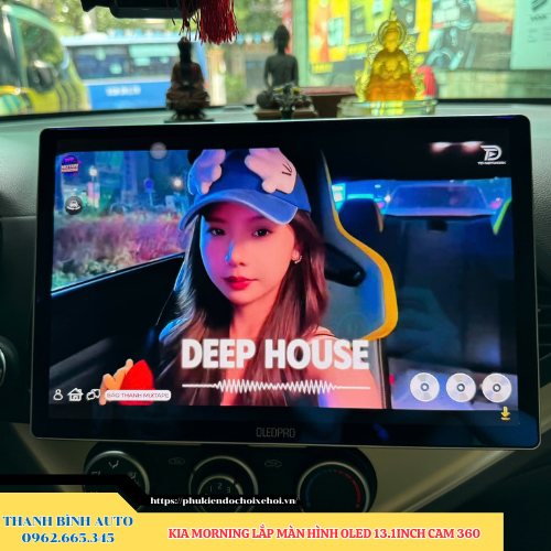 Kia Morning lắp màn hình Oled 13.1 inch Cam 360 Thanh Bình Auto