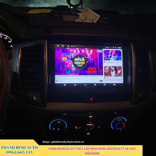 Ford Ranger XLT 2017 lắp màn hình Zestech ZT 2K 360 Bản Base Thanh Bình Auto