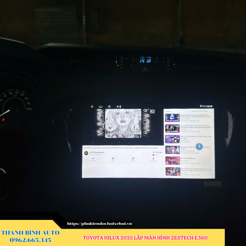 Toyota Hilux 2025 gắn màn hình Zestech E360 Thanh Bình Auto