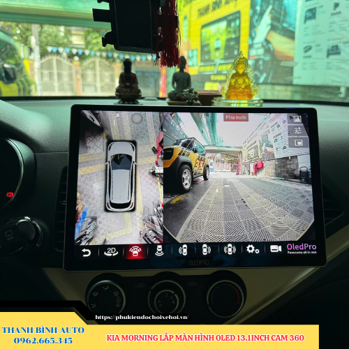 Kia Morning lắp màn hình Oled 13.1 inch Cam 360 Thanh Bình Auto