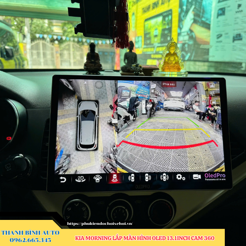 Kia Morning lắp màn hình Oled 13.1 inch Cam 360 Thanh Bình Auto