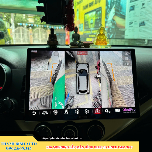Kia Morning lên màn hình Oled 13.1 inch Cam 360 Thanh Bình Auto
